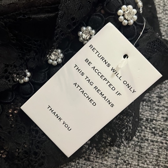 For Love & Lemons Fabienne Lace Slit Embellished Tie Sleeve Mini Dress - Picture 6 of 6